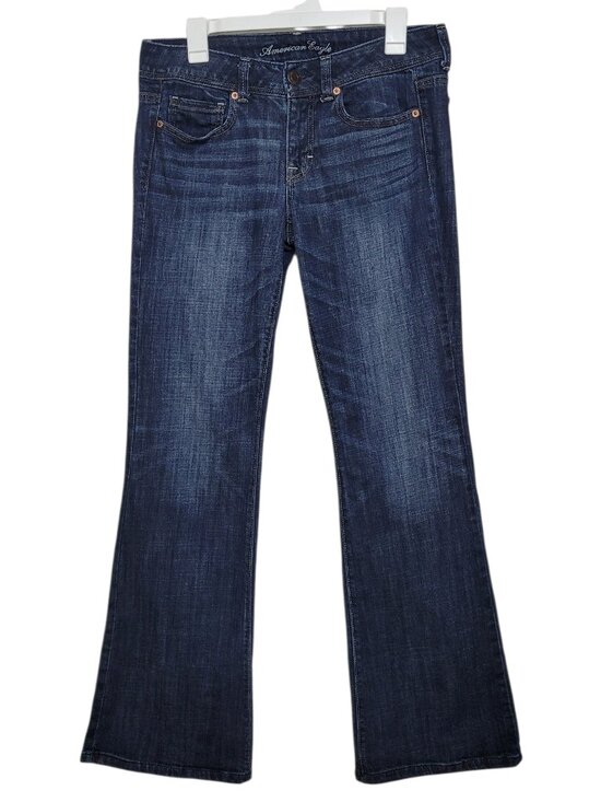 American Eagle Outfitters Denim - American Eagle Bootcut Jeans Mid Rise Dark Wash Stretch Size 8 Indie Sleaze